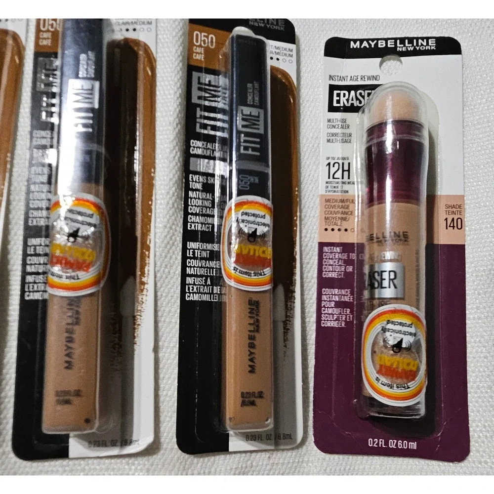 Maybelline Fit Me Concealer 050 Cafe & Instant Age Rewind‎ Eraser 140 Bundle 5pc